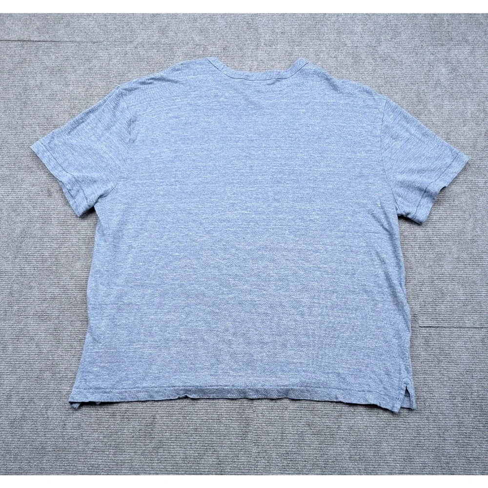 Banana Republic Linen T Shirt Mens XL Blue Woven Minimal Capsule Classic Preppy